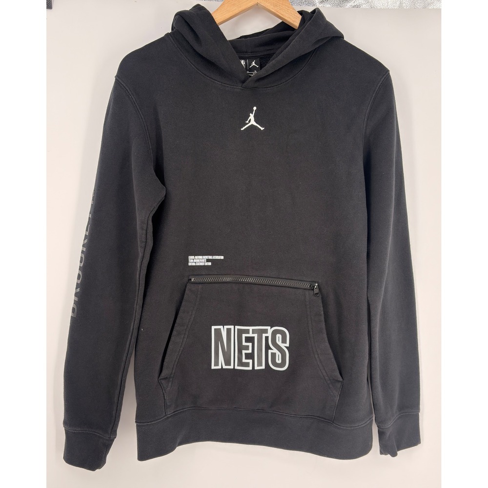 Jordan Hoodie Youth XL Black Brooklyn Nets Statement Edition NBA‎ Pullover